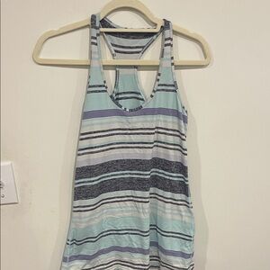 lululemon athletica Blue and White Striped Tank Top